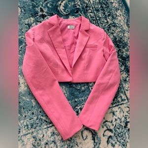 Pink Cropped Blazer